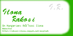 ilona rakosi business card